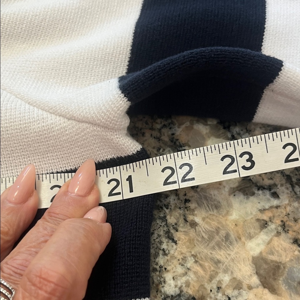 #280 Chaps Black and White Striped Sweater, NWOT - Picture 5 of 7